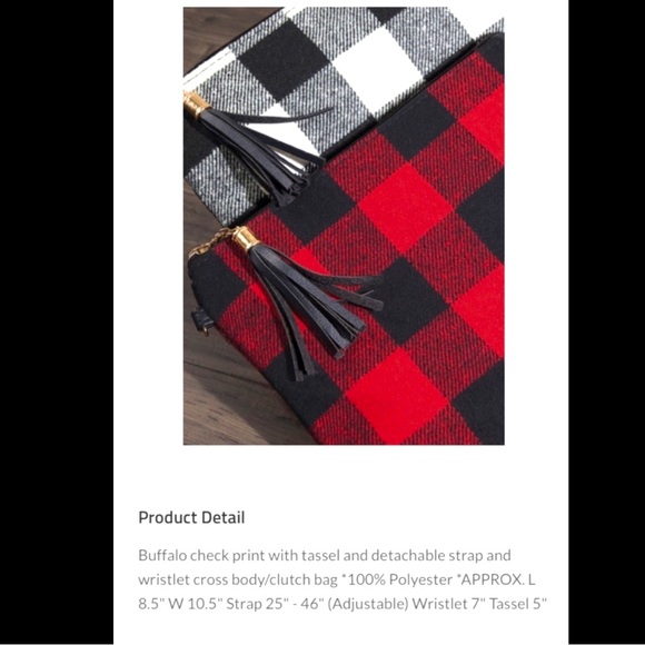⬇️💲Buffalo Plaid Black Wristlet/ Crossbody - Picture 6 of 6